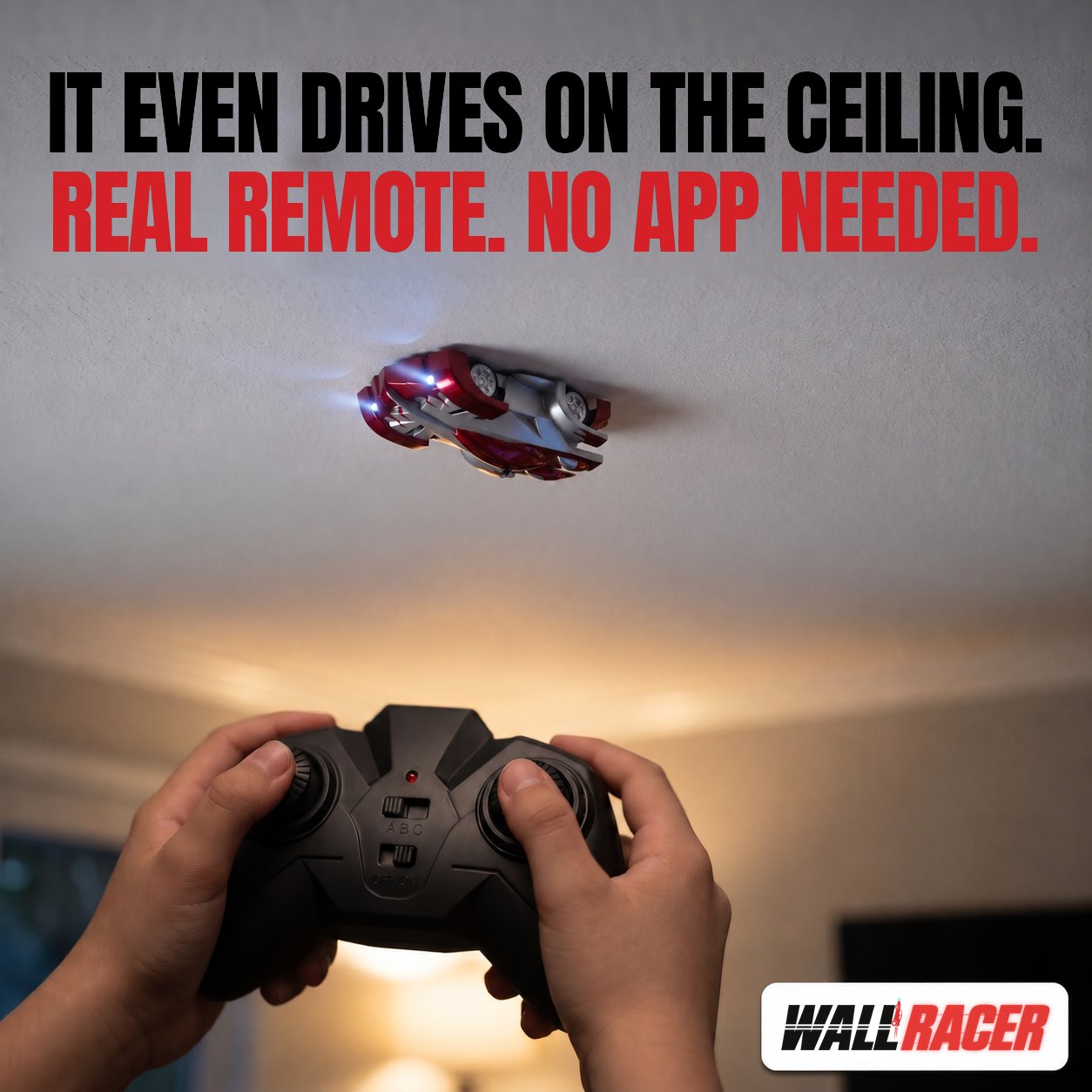WallRacer driving on the ceiling with the 2.4G remote